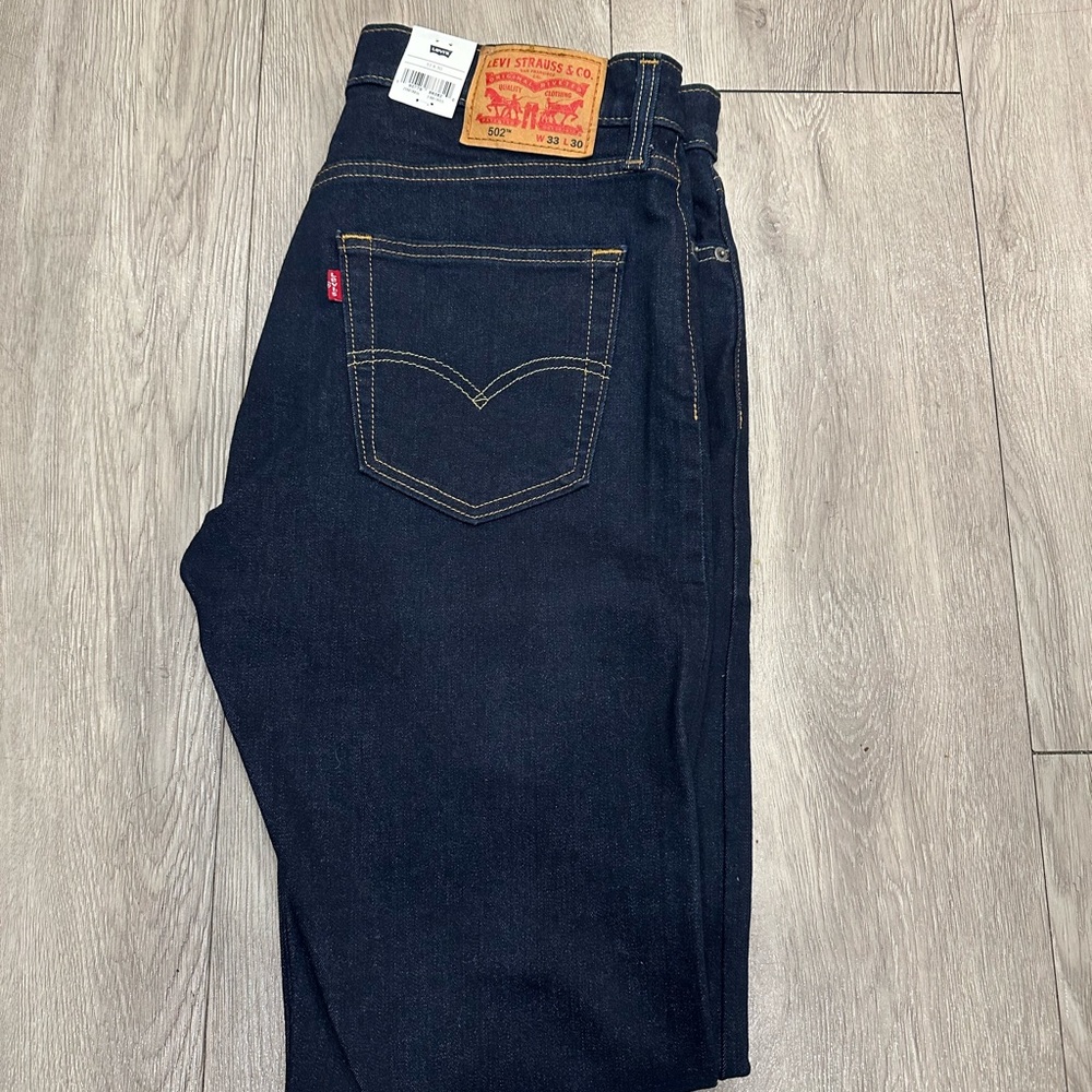 Levi's Men's 502 Taper Jeans 33 x 30 Dark Hollow Stretch